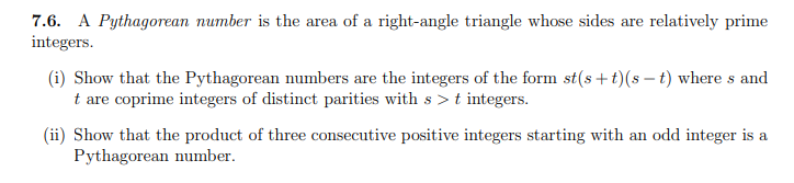 Solved 7.6. A Pythagorean number is the area of a | Chegg.com