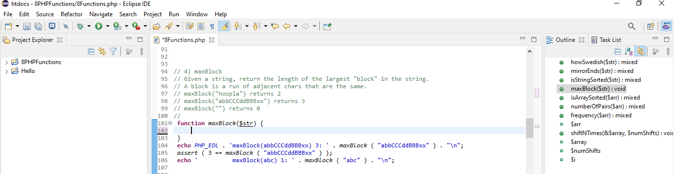 Solved - x e htdocs - 8PHPFunctions/8Functions.php - Eclipse | Chegg.com