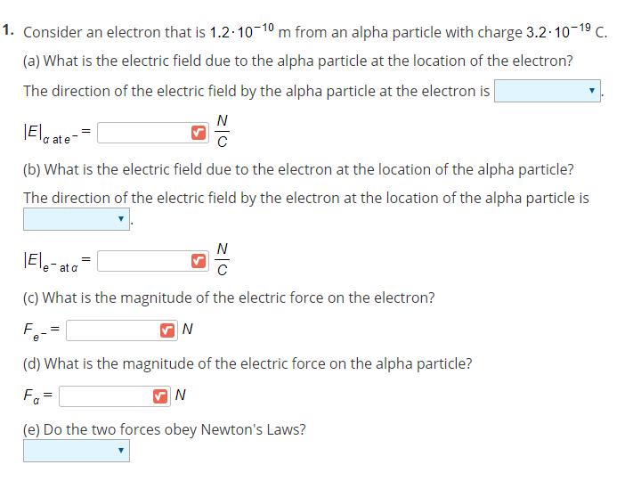 Solved 1. Consider an electron that is 1.2.10-10 m from an | Chegg.com