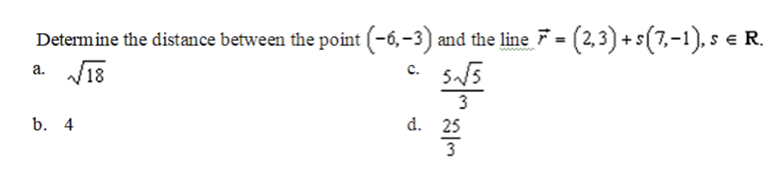 Solved Determine the distance between the point (-6,-3) and | Chegg.com