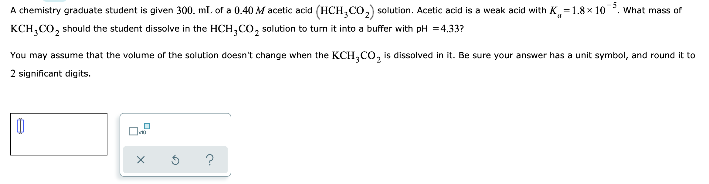 Solved '. What mass of A chemistry graduate student is given | Chegg.com