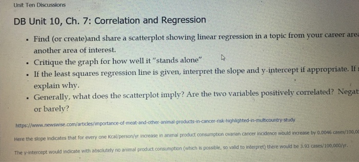 Solved Unit Ten Discussions DB Unit 10, Ch. 7: | Chegg.com