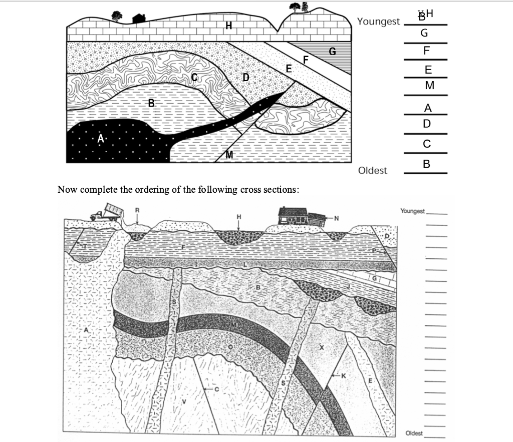 Solved Using Relative Dating And Stratigraphic Principles, | Chegg.com