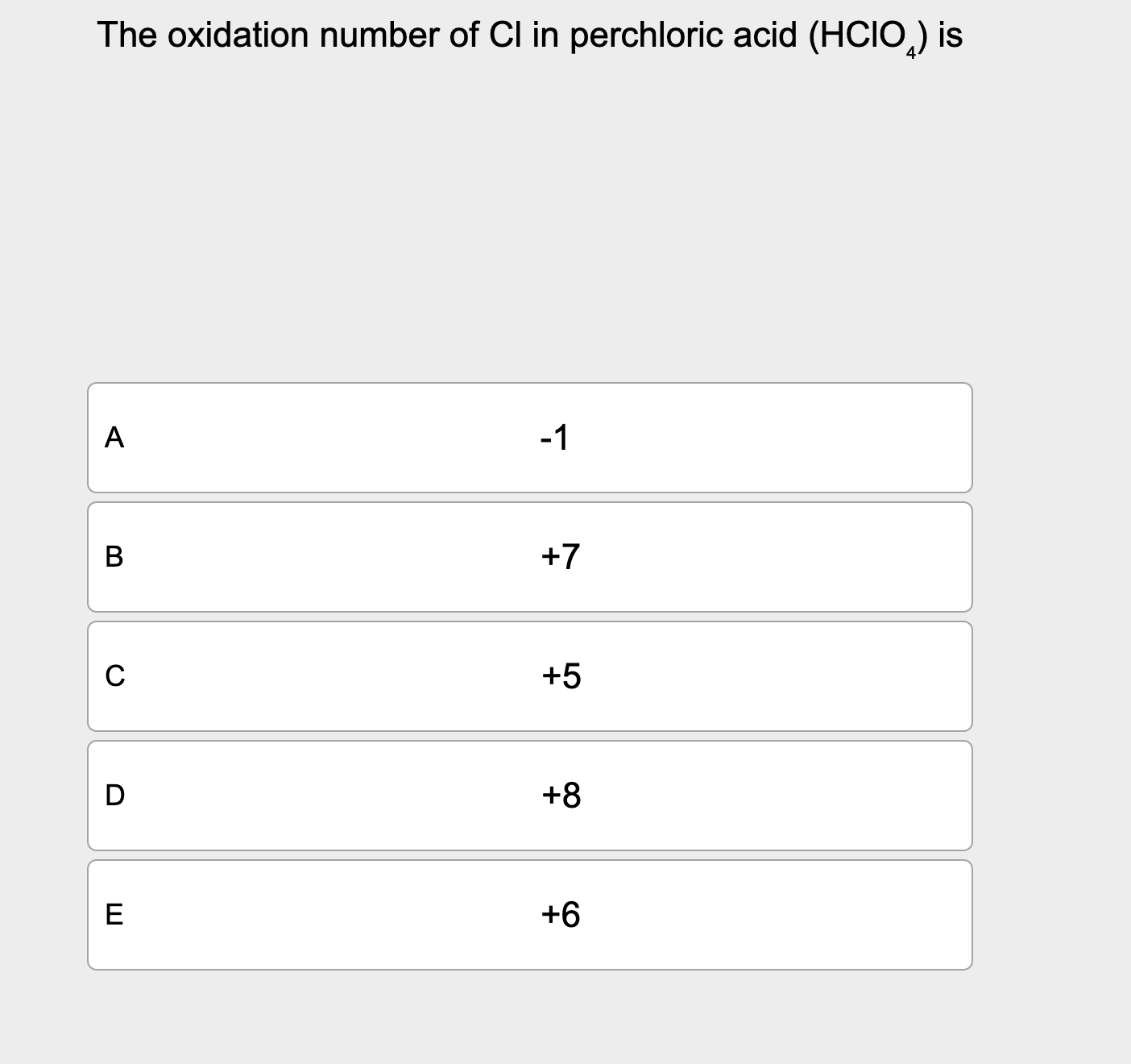 High Quality SOLUTION The oxidation number of Cl in ﻿perchloric acid ...