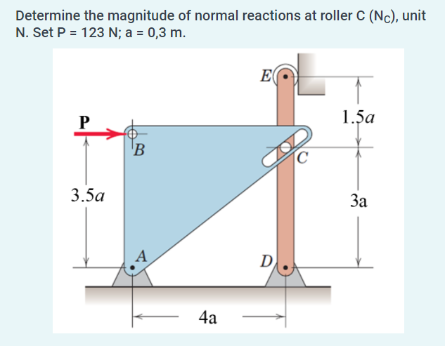 Determine the magnitude of normal reactions at roller | Chegg.com