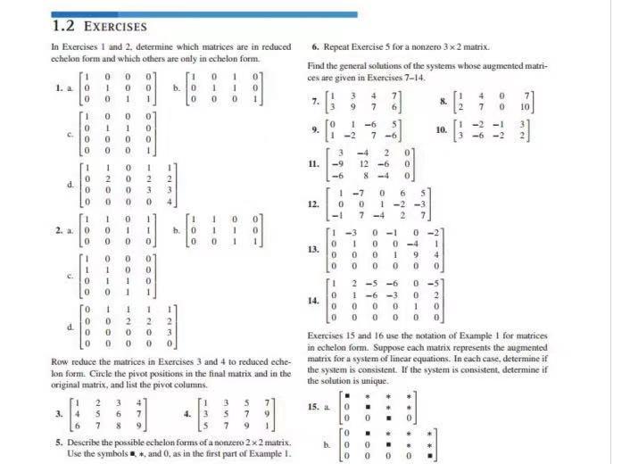 Solved 1.2 EXERCISES In Exercises and 2. determine which | Chegg.com