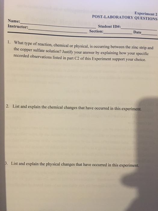 experiment 2 laboratory questions