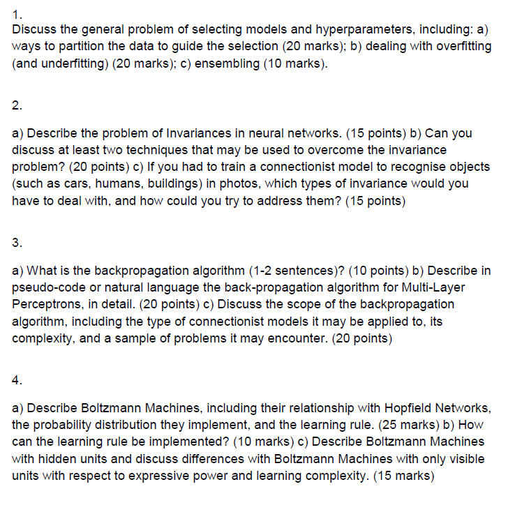 1. Discuss the general problem of selecting models | Chegg.com