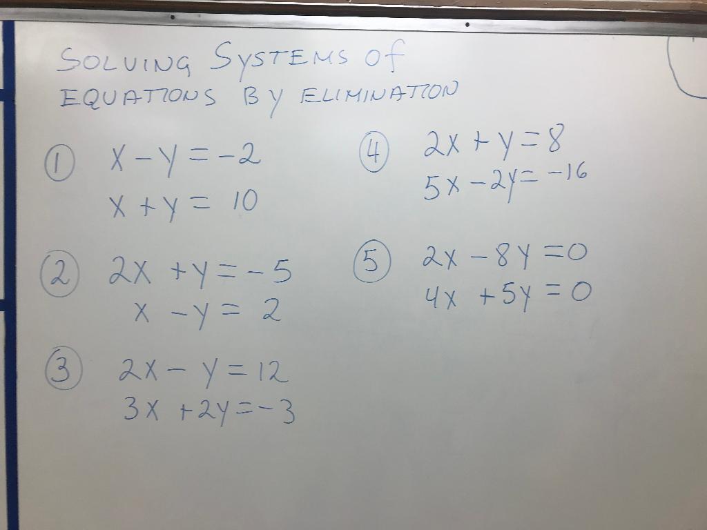 Solved Solving Systems Of Equations B By Elimination X Chegg Com