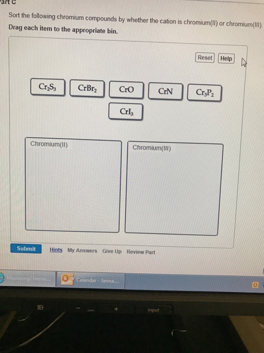 Solved Sort The Following Chromium Compounds By Whether The 7183