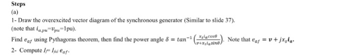 Solved A large f-60 Hz synchronous round generator with x-2 | Chegg.com