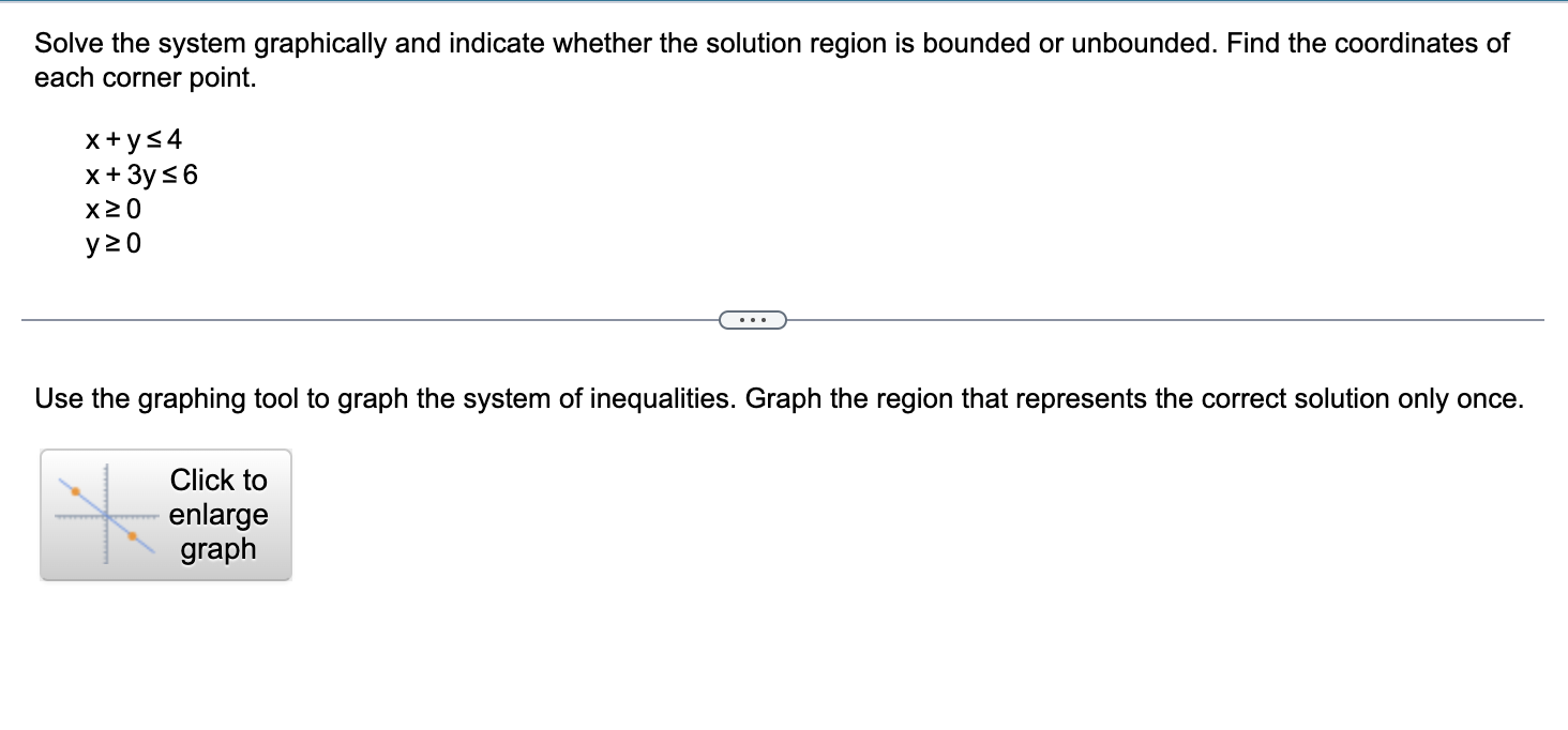 Solved Solve the system graphically and indicate whether the | Chegg.com