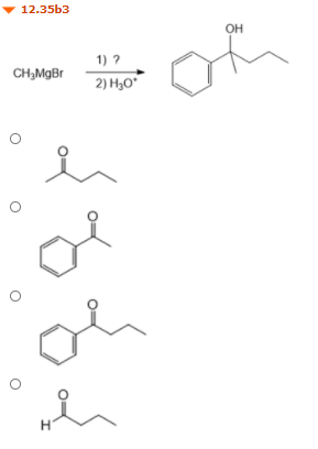 Solved 12 35b3 Oh Ch3mgbr 1 2 H30 요 I Ol Oh Oh O H O Chegg Com
