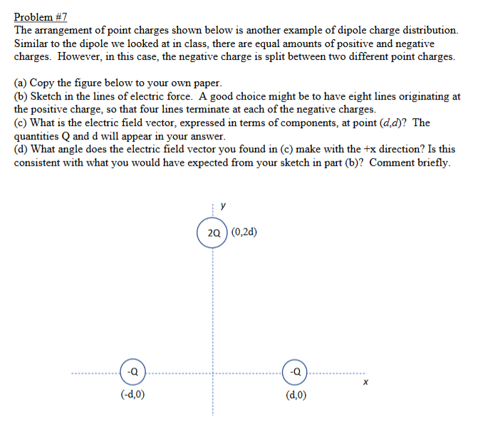[Solved] Problem 7 The arrangement of point charges sho