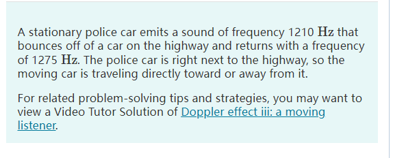 Solved A Stationary Police Car Emits A Sound Of Frequency Chegg
