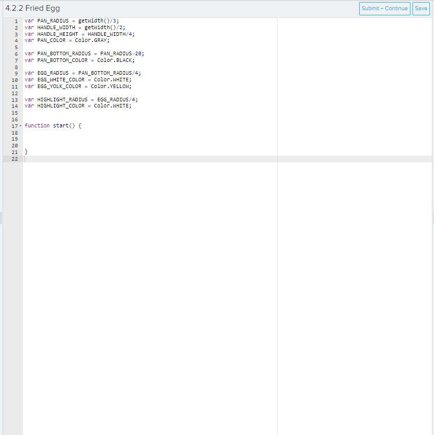 Exercise Fried Egg 0 points Program Result Run Demo