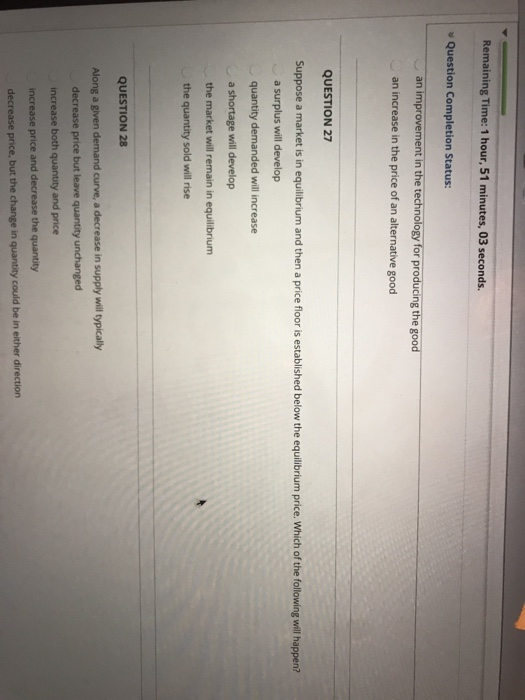 Solved Remaining Ti an an increase in the price of an | Chegg.com
