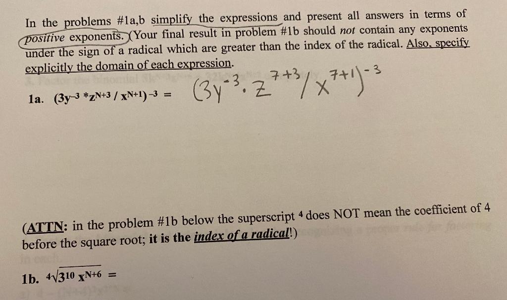 Solved In The Problems #la,b Simplify The Expressions And | Chegg.com