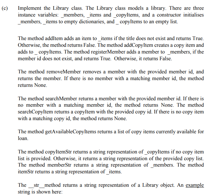 Solved Question 2 Define classes for a library, and test the | Chegg.com