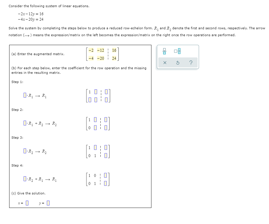 Solved Consider the following system of linear equations. - | Chegg.com