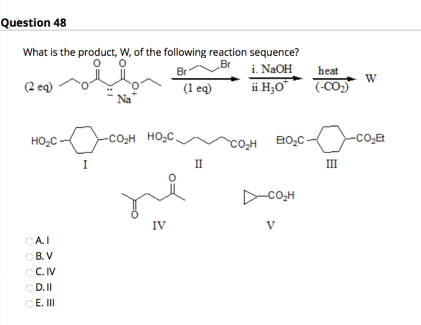 Solved Question 47 What Is The Product Of The Dieckmann L Chegg Com