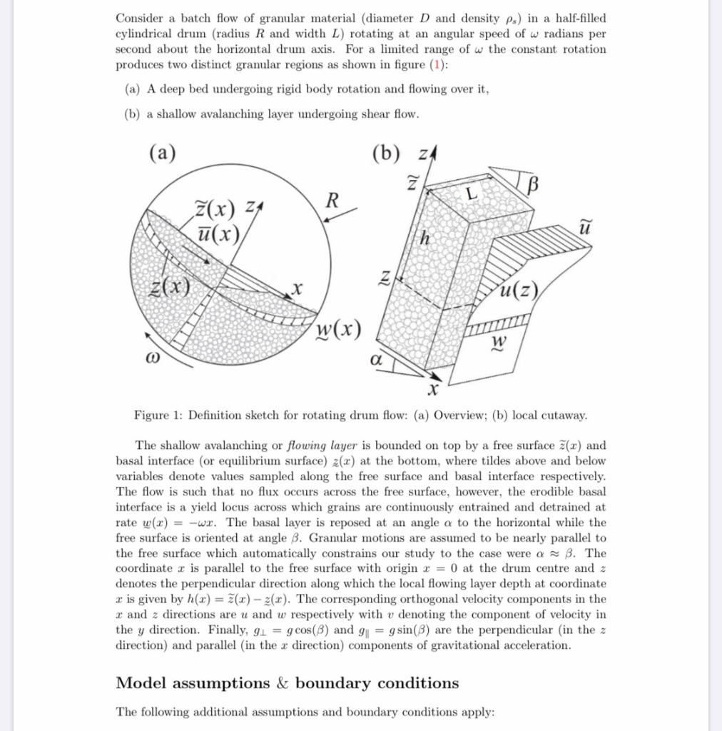 Consider A Batch Flow Of Granular Material Diamet Chegg Com