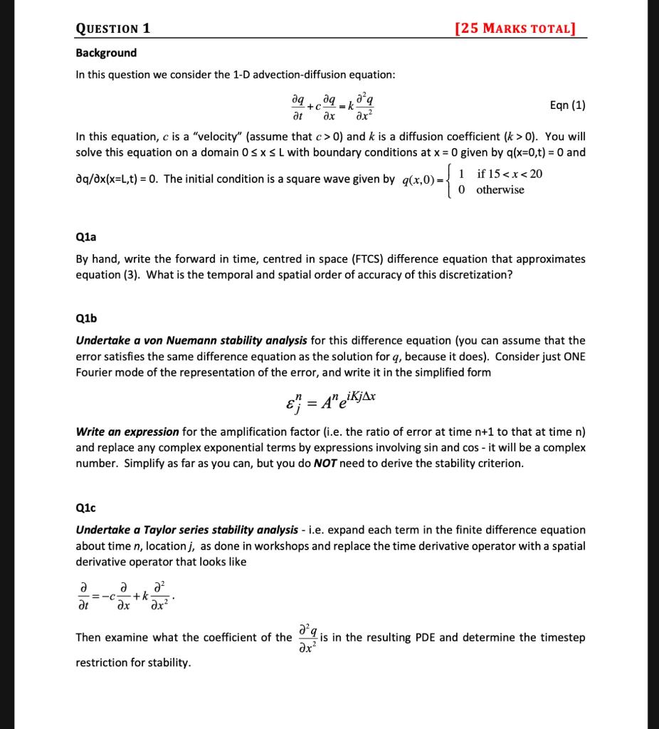 Solved QUESTION 1 [25 MARKS TOTAL] Background In this | Chegg.com