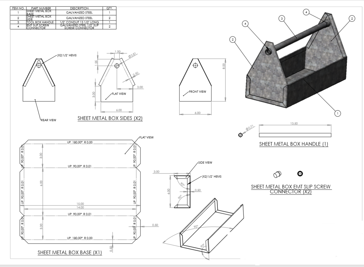 Solved ITEM NO. PART NUMBER SHEET METAL BOX 1 BASE SHEET