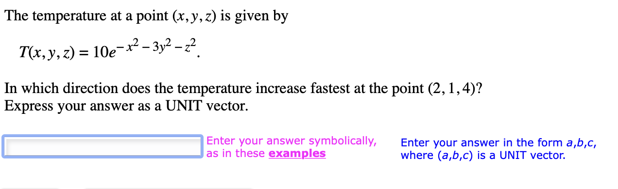 Solved The temperature at a point (x,y,z) is given by | Chegg.com