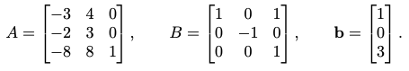 Solved A=⎣⎡−3−2−8438001⎦⎤,B=⎣⎡1000−10101⎦⎤,b=⎣⎡103⎦⎤(f) (2 | Chegg.com