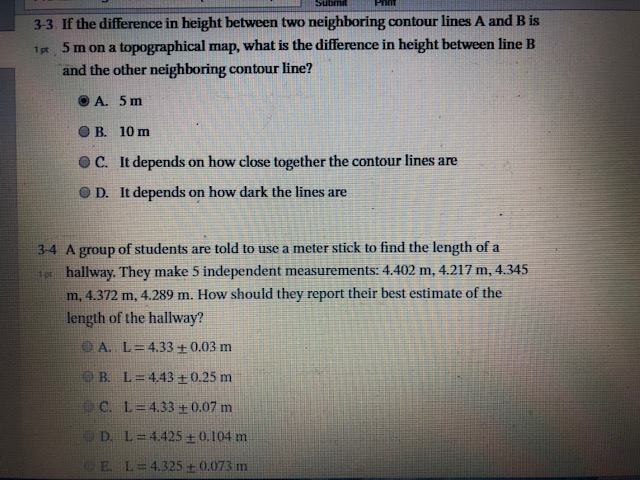 Solved Submit Print 3-3. If the difference in height between | Chegg.com