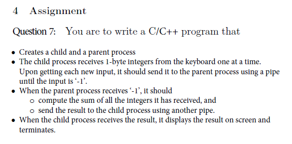 Solved 4 Assignment Question 7: You are to write a C/C++ | Chegg.com