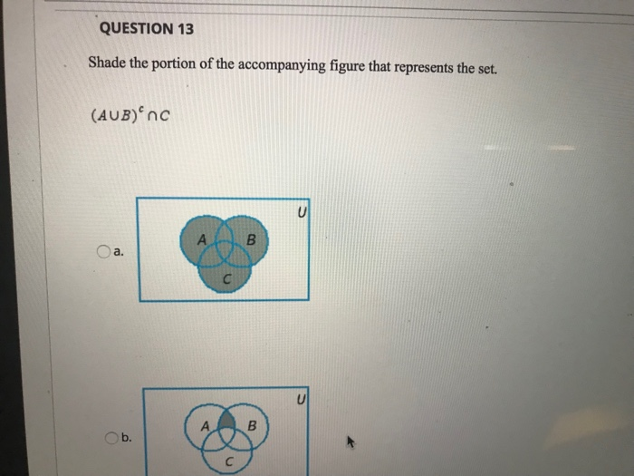 Solved QUESTION 11 Refer to the following diagram where U is | Chegg.com