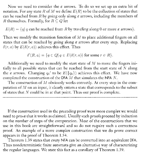 Now we need to consider the e arrows. To do so we set up an extra bit of notation. For any state R of li we define E(R) to be