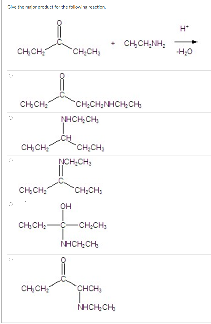 Solved Give the major product for the following reaction. | Chegg.com