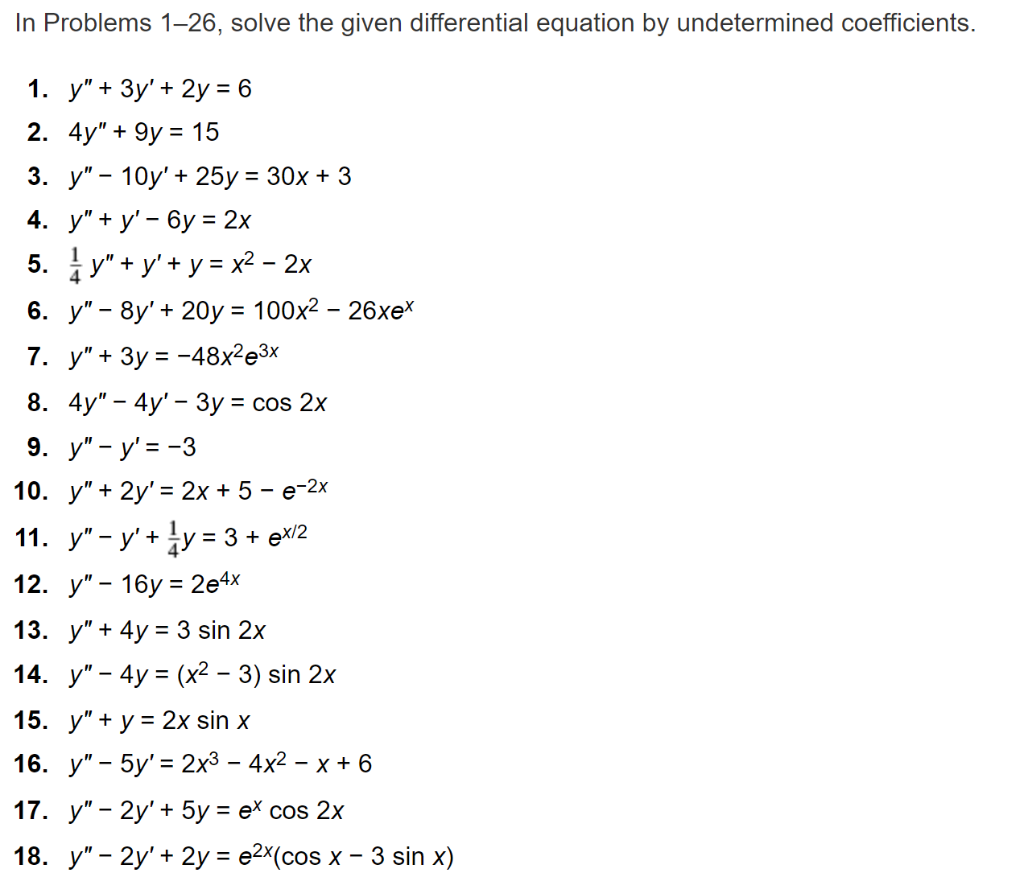 Solved In Problems 1−26, solve the given differential | Chegg.com