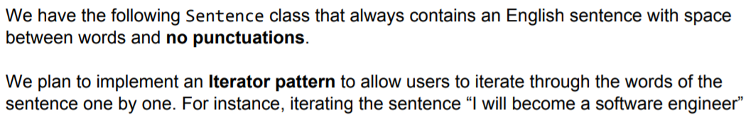 Solved We have the following Sentence class that always | Chegg.com