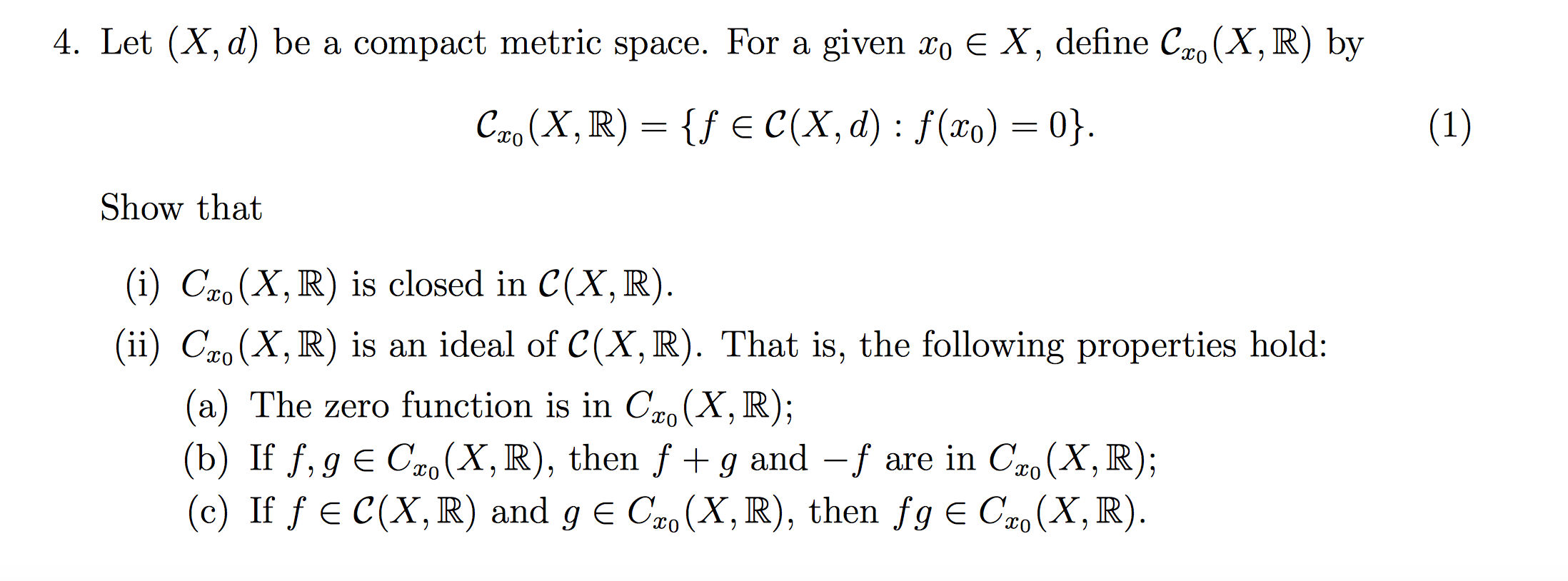 Solved 4 Let X D Be A Compact Metric Space For A Giv Chegg Com