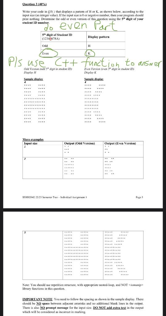 Solved Oucstion 3(40%) Write your code in Q3 () that | Chegg.com