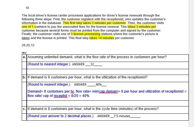 Solved 9 Consider a four-step serial process with processing | Chegg.com
