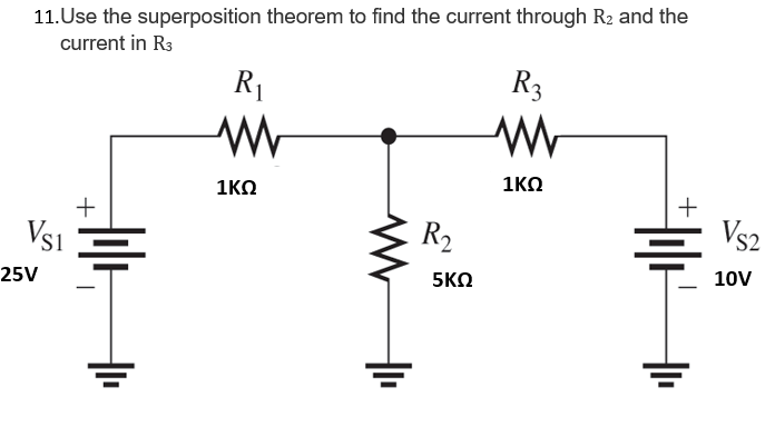 Solved 11. Use the superposition theorem to find the current | Chegg.com