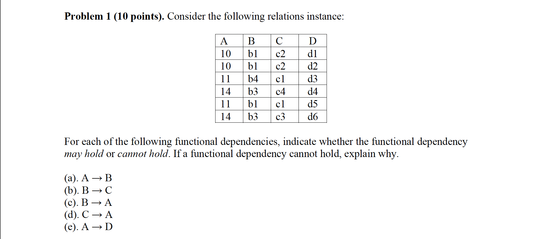 Solved Problem 1 (10 ﻿points). ﻿Consider the following | Chegg.com