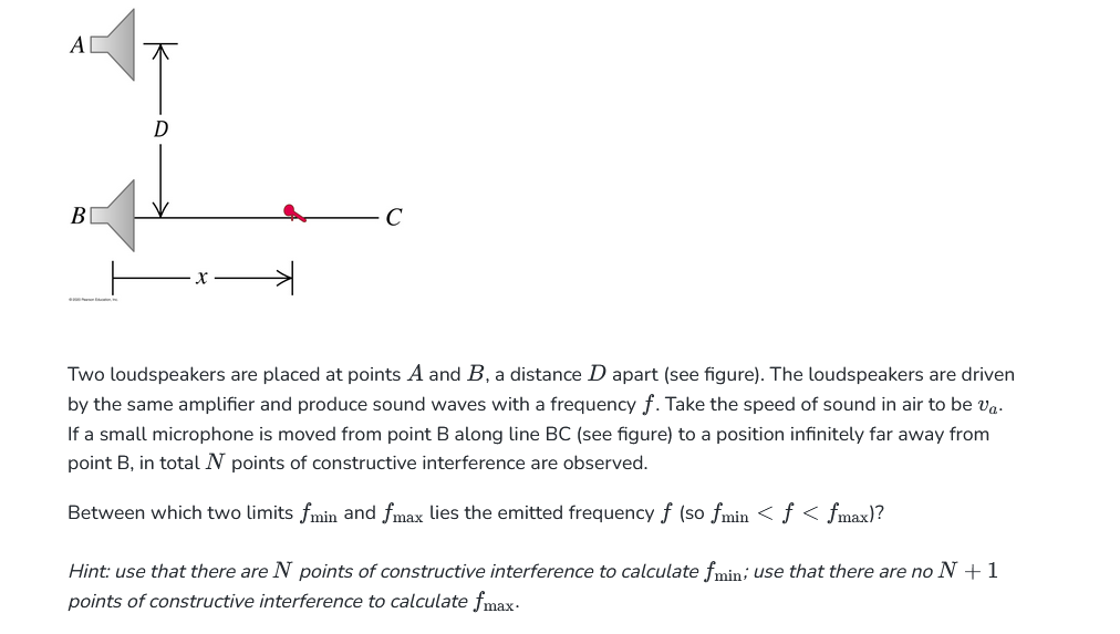 Solved Two Loudspeakers Are Placed At Points A And B, A | Chegg.com