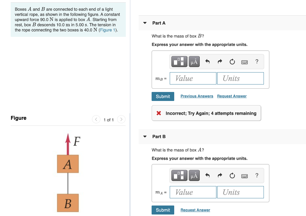 Solved Boxes AA and BB are connected to each end of a light