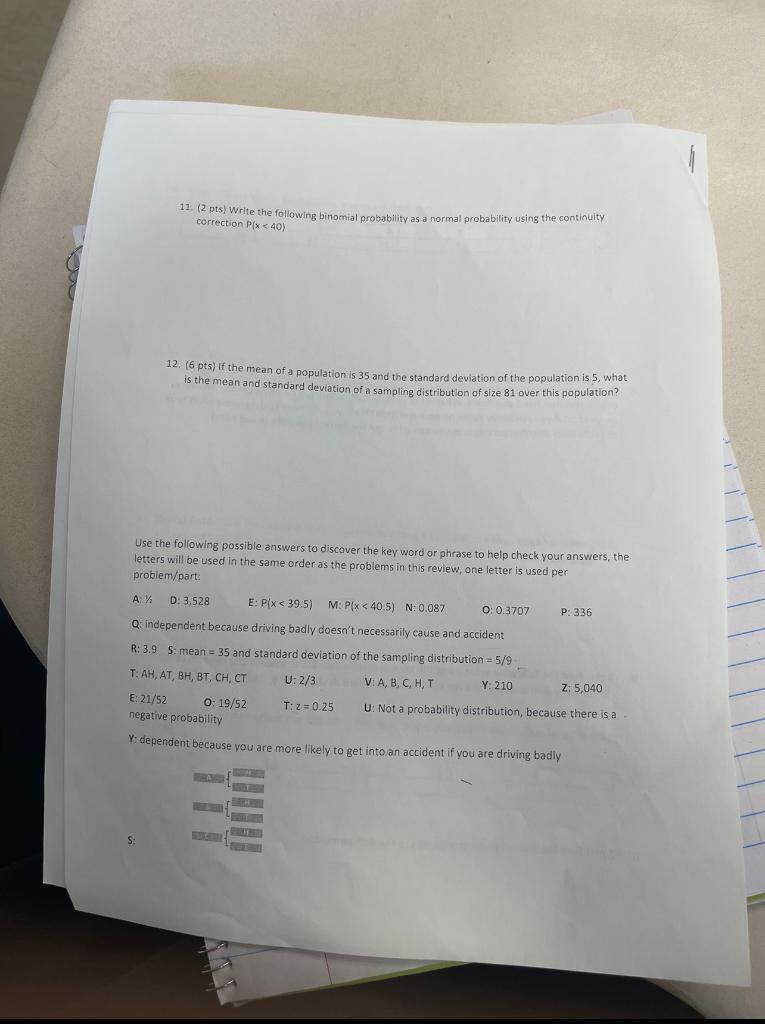 Solved 11. ( 2 pts) Write the foliowing binomial probability | Chegg.com