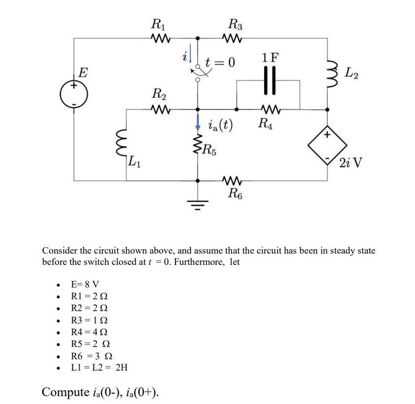 Solved Consider the circuit shown above, and assume that the | Chegg.com