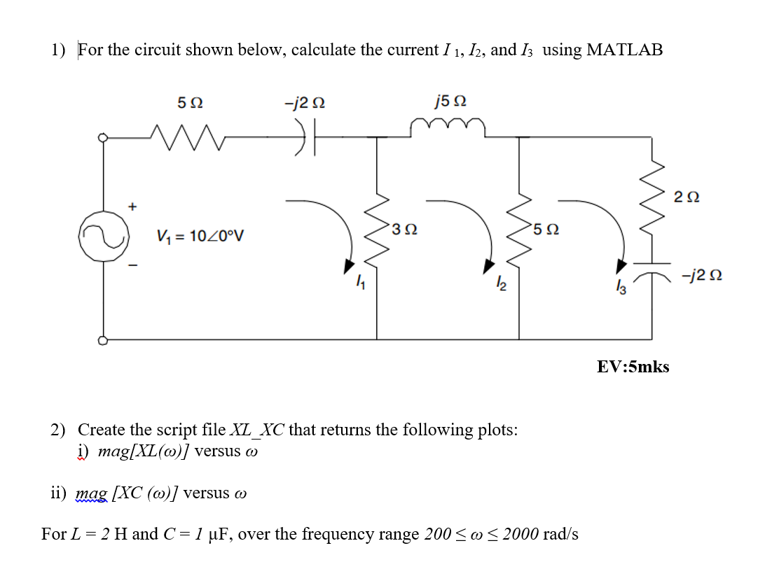 Solved 1) For the circuit shown below, calculate the current | Chegg.com