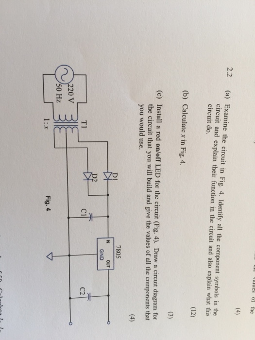 Solved (a) Examine the circuit in Fig. 4. Identify all the | Chegg.com