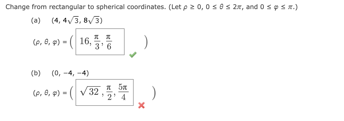 Solved Change from rectangular to spherical coordinates. | Chegg.com