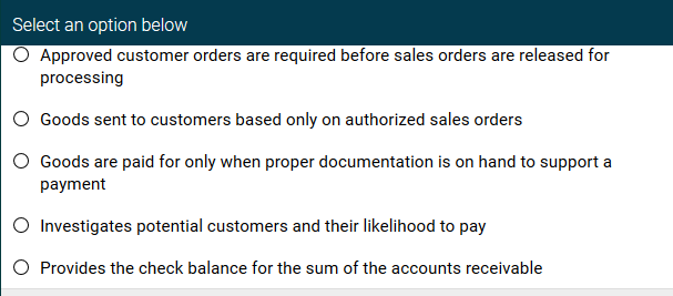 Solved Select from the option list provided to match each | Chegg.com